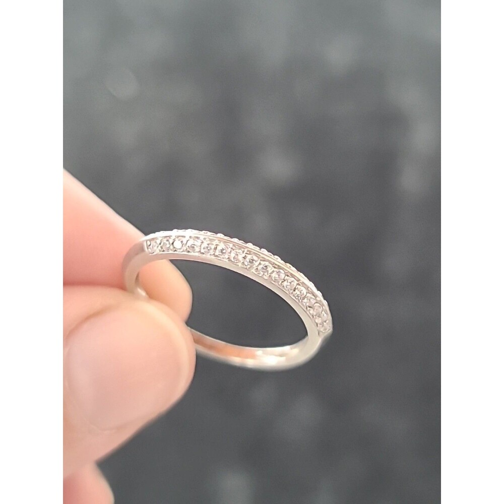 925 Sterling Silver Cubic Zirconia Band Ring Size US 8.25 Vintage